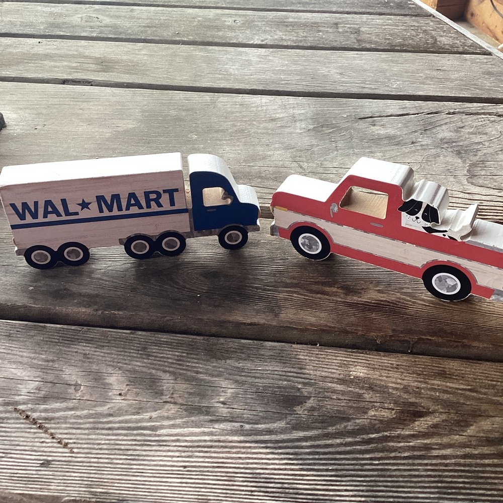 Walmart Wooden Truck Decor - set of two